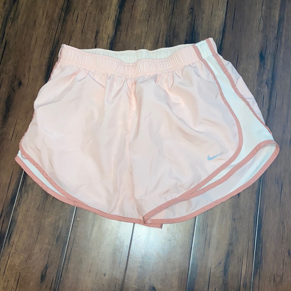 nike pink white running shorts